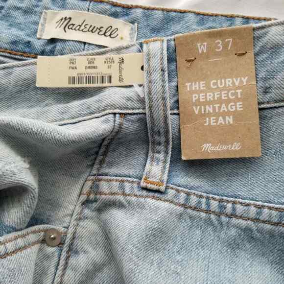 Madewell The Curvy Perfect Vintage Jean Womens Plus Size 37 Light‎ Wash New - Picture 11 of 11